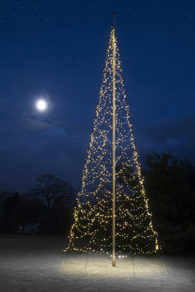 Fairybell - Vlaggenmast kerstboom - 4000 - Warm wit - 1000 cm