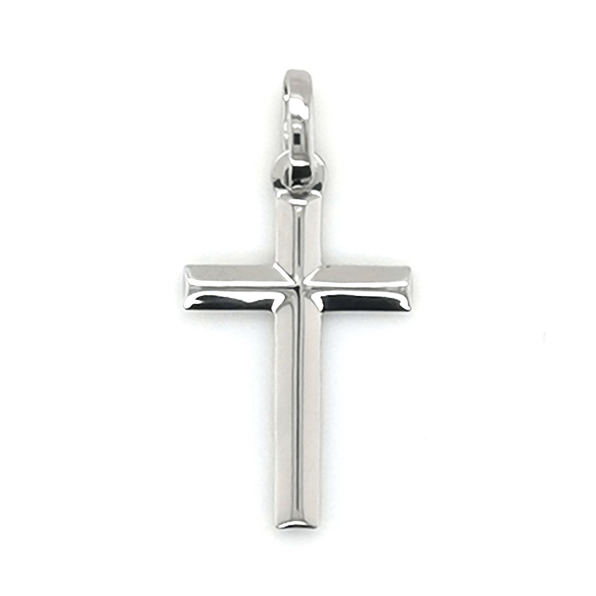 Pendentif Brillaxis croix bisautée or blanc