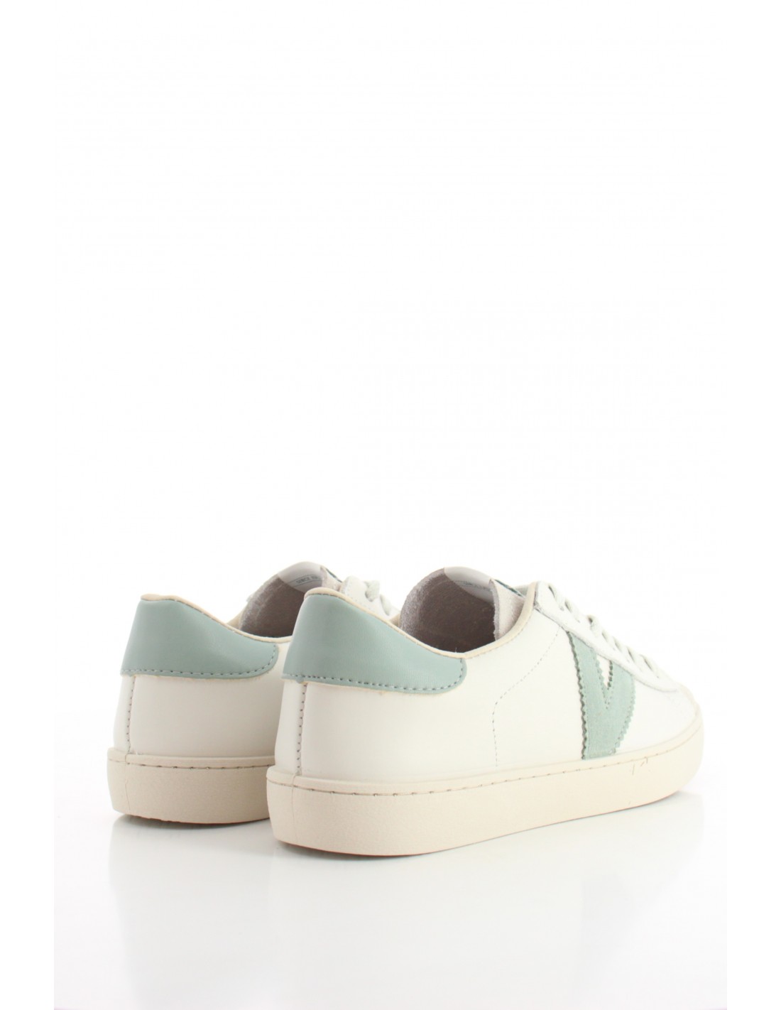 victoria Baskets de ville Femme Berlin Piel & Serraje Cuir Blanc/Vert