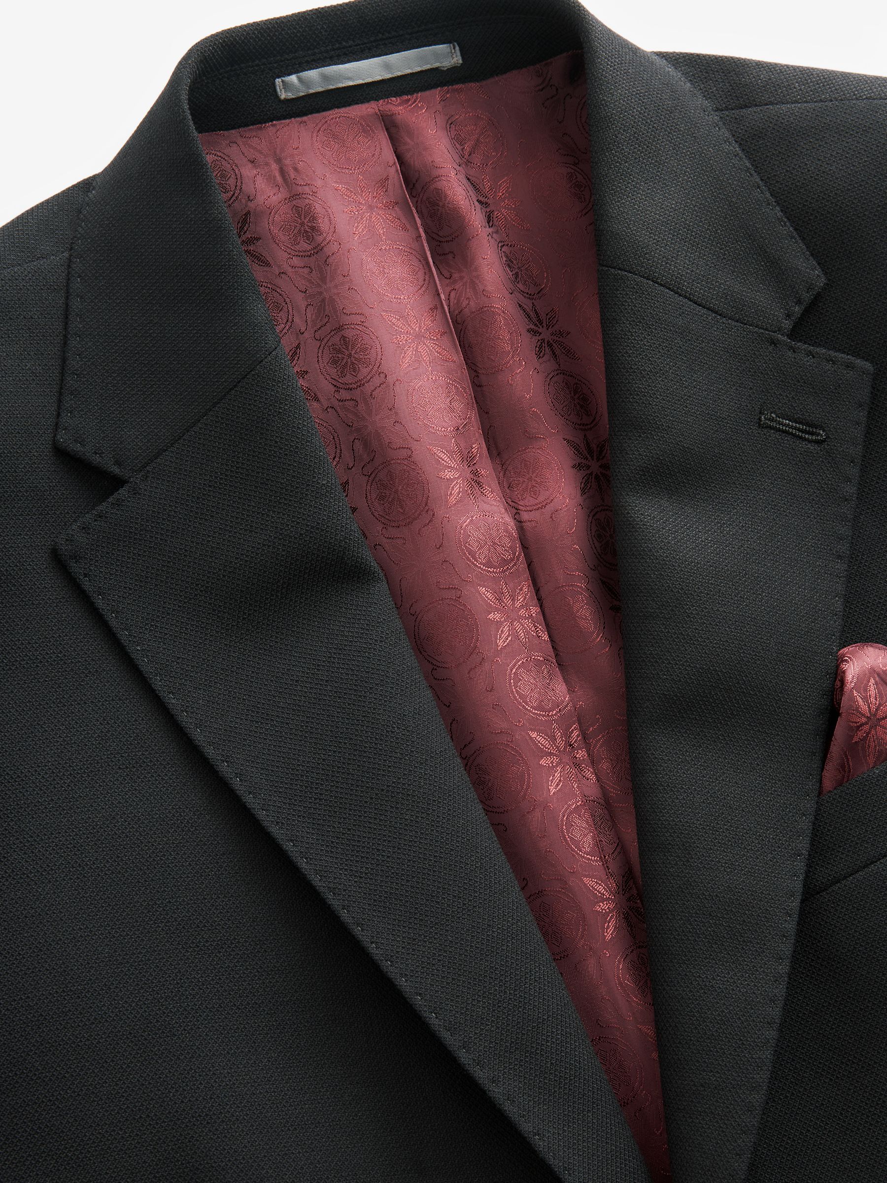 Zwart - Signature getextureerd slim-fit kostuumjasje van Italiaanse Tollegno-wol