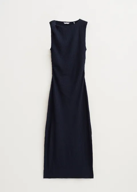 Maxi jurk 3D-structuur blauw (BLW.D)