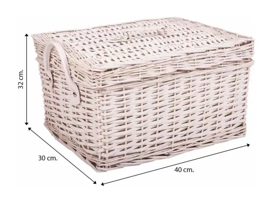 Set de 2 boîtes en osier blanches