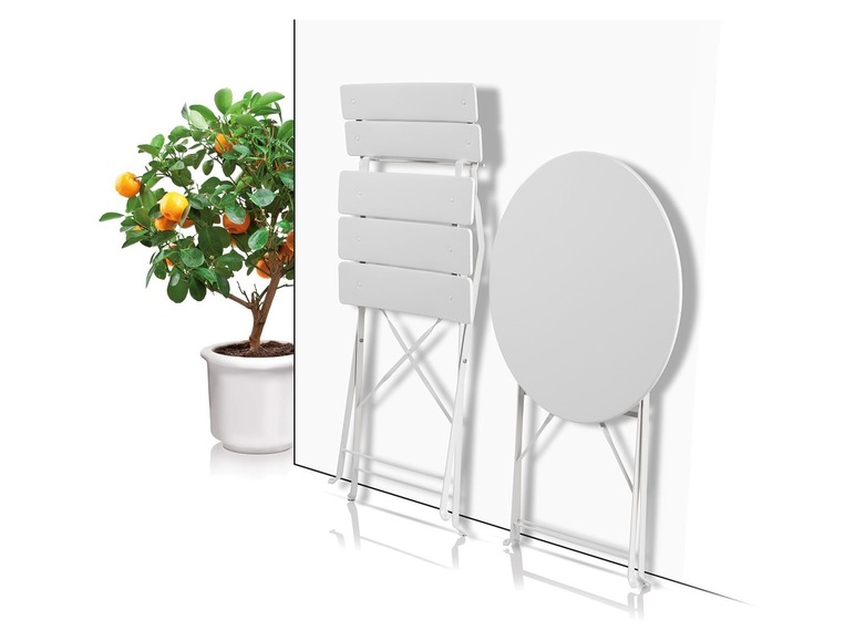 FLORABEST Bistro set metaal wit, 3-delig.