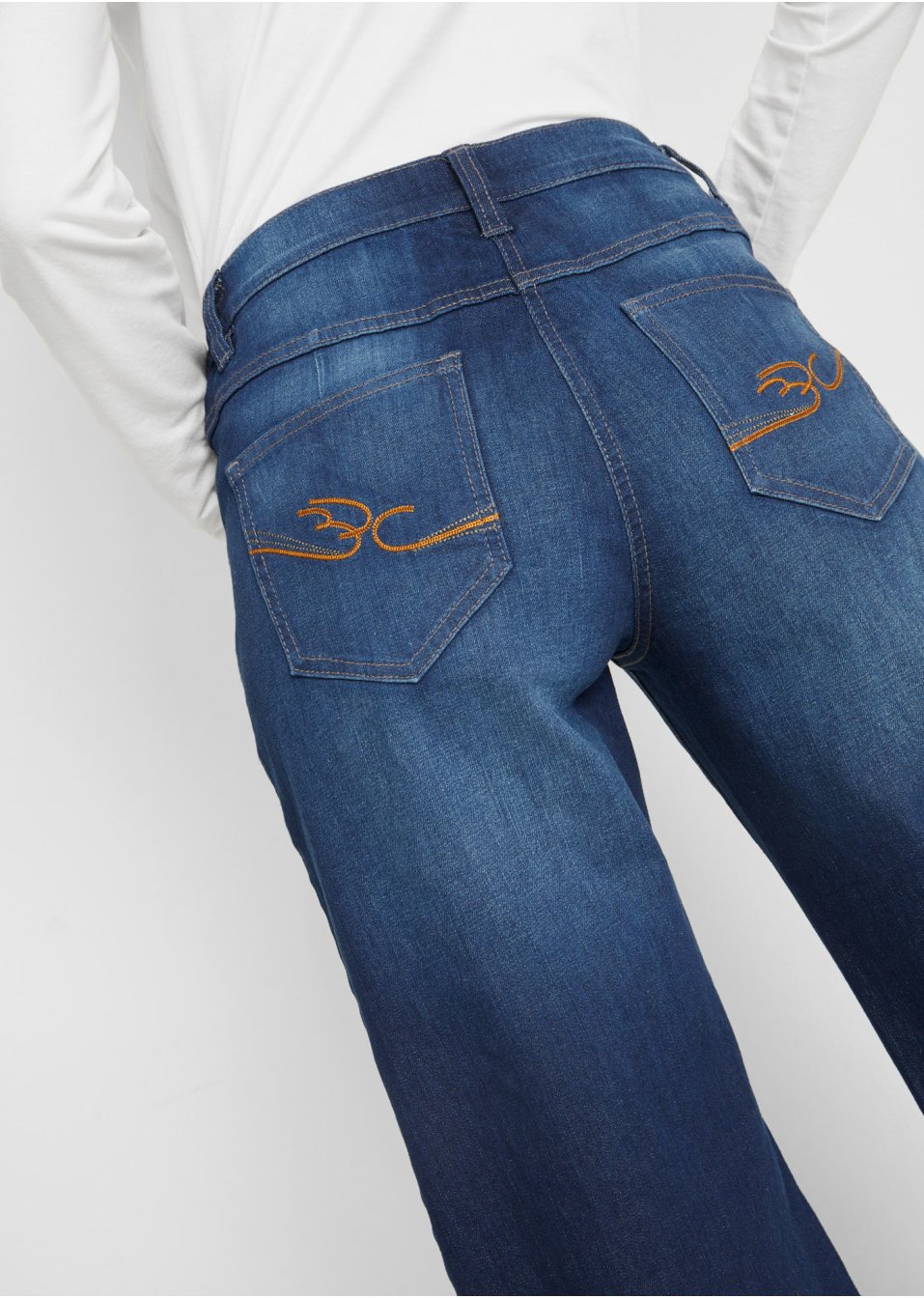 Jean coton avec taille confortable, style Marlène