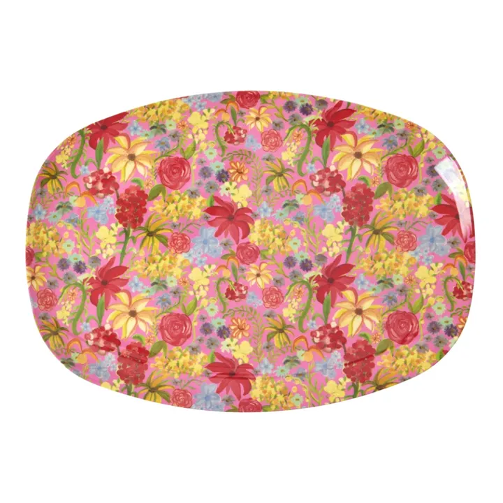 Rice Assiette rectangulaire Swedish Flower | Rose