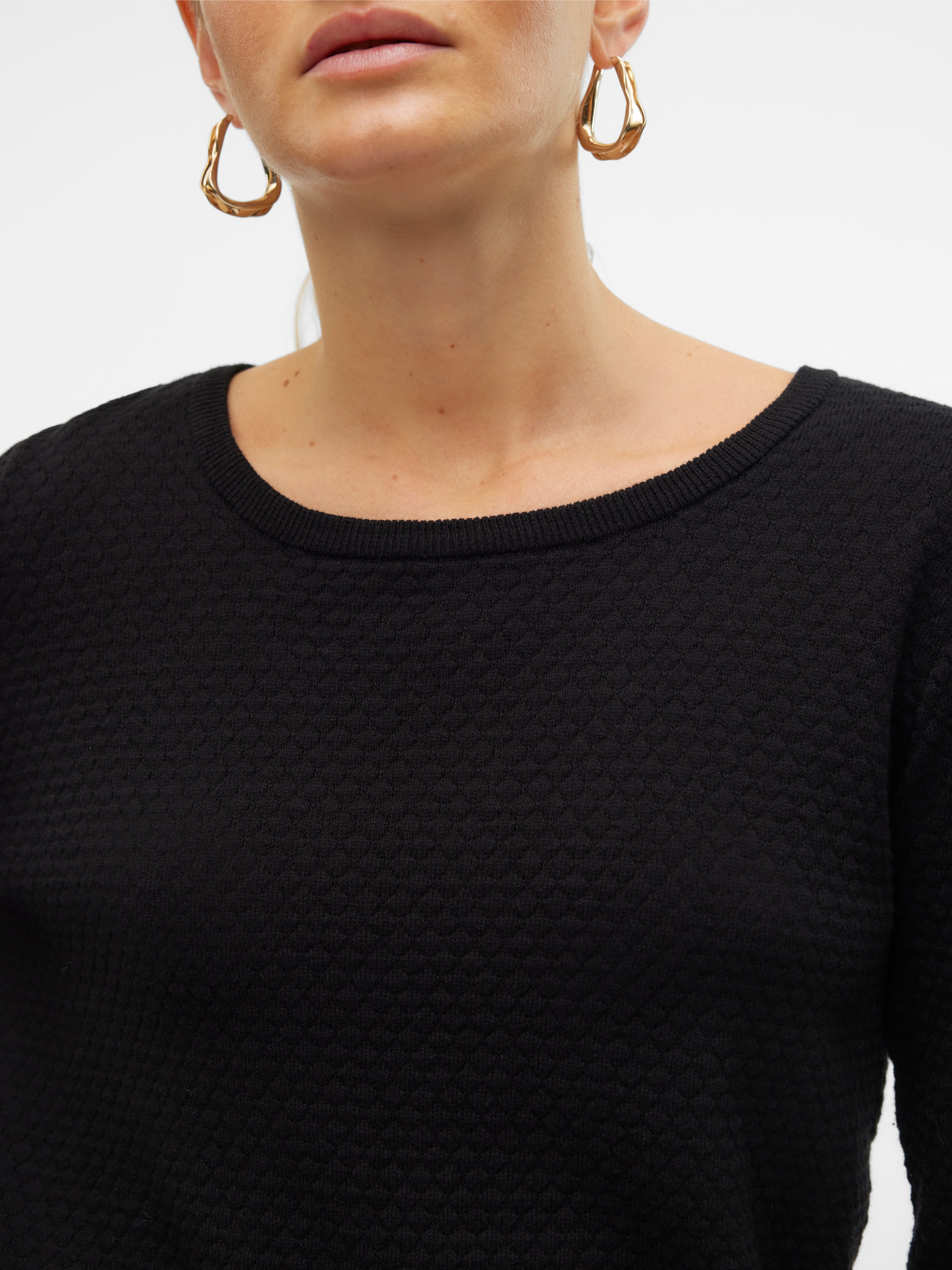 Vero Moda Rundhalspullover »VMCARE STRUCTURE LS O-NECK BLOUSE«, aus Bio-Baumwolle