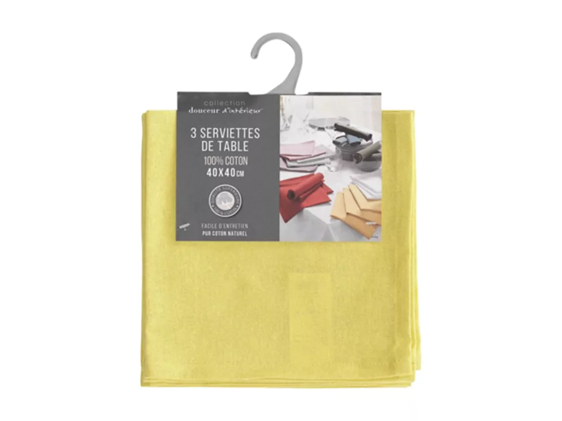 Lot de 3 Serviettes de Table 