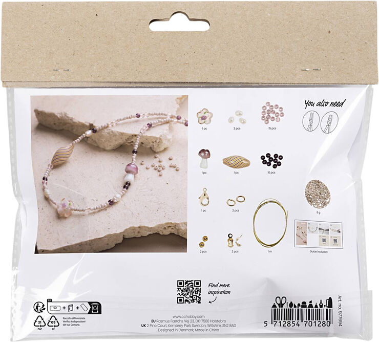 Creativ Company Mini DIY Kit Smykker, Chunky halskæde, rosa harmoni