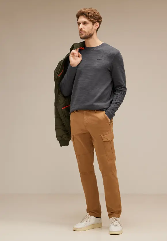 Winterslub Langarmshirt - dark iron grey