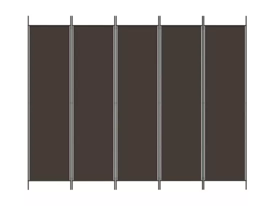 Cloison de séparation 5 panneaux Marron 250x200 cm Tissu