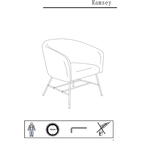 Ramsey loungestol - beige
