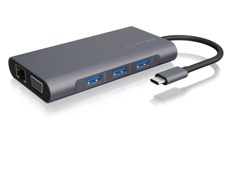 ICY BOX Dockingstation IB-DK4040-CPD USB Type-C DockingStation mit zwei Videoschnittstellen