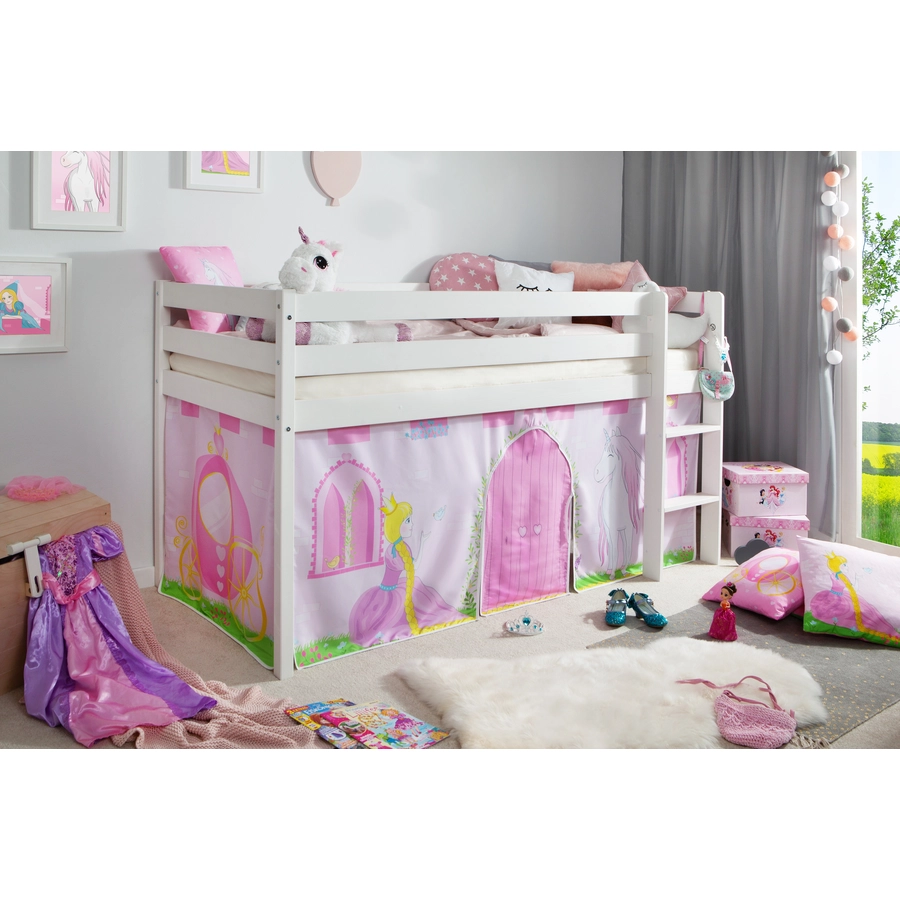 TICAA Hochbett Prinzessin Liora Kiefer weiß Weiß