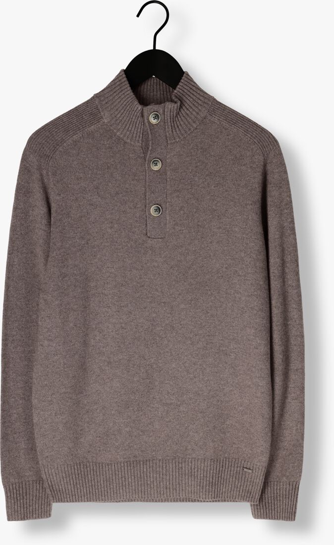 bruine gentiluomo trui turtle button+zip ls