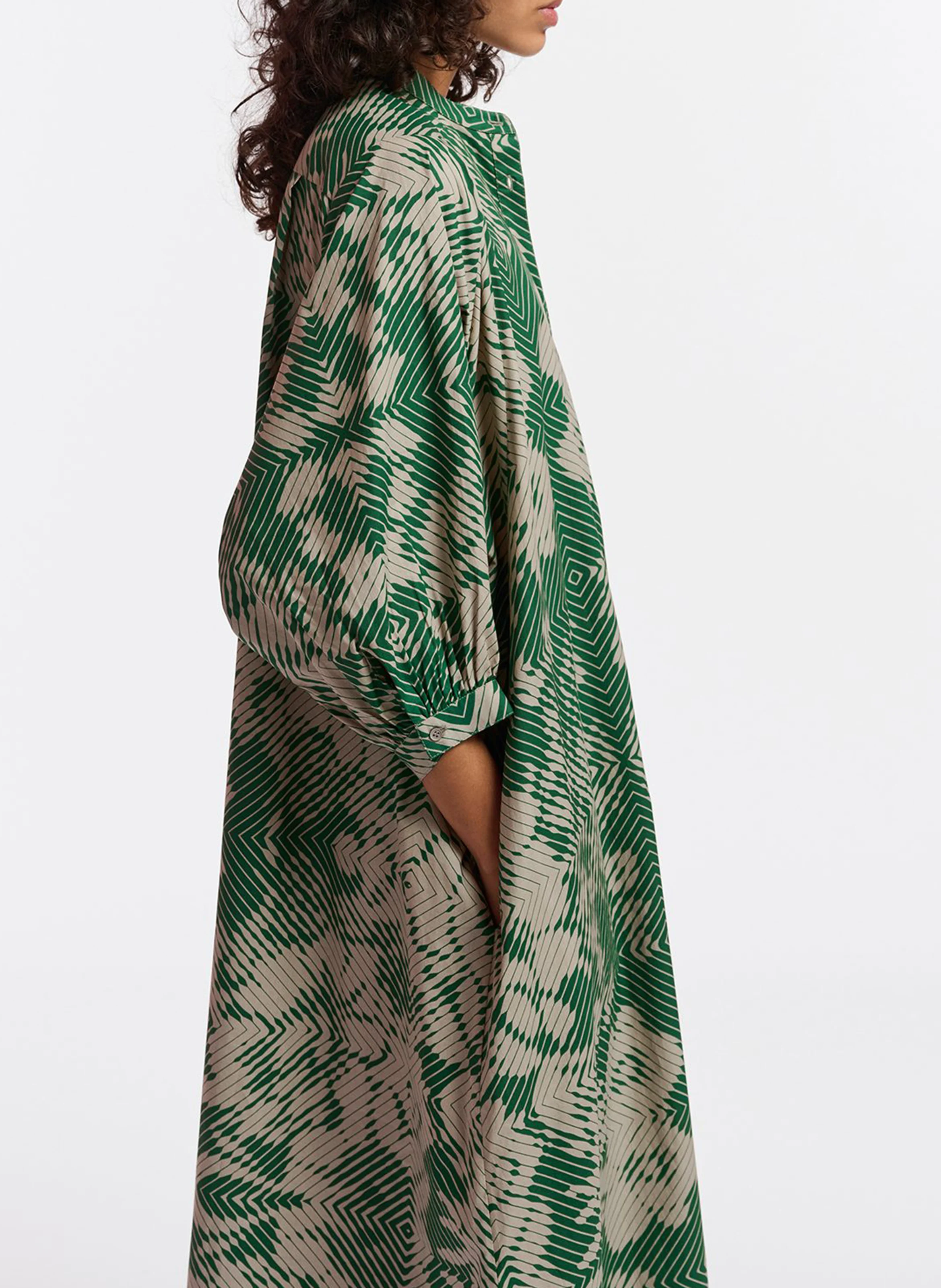 GUMBRELLO - Robe maxi imprimée en coton| Vert
