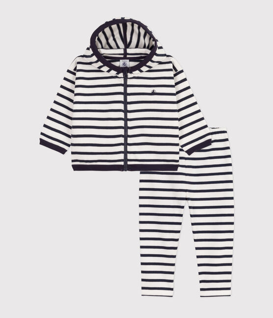 Ensemble rayé marinière en jersey épais bébé