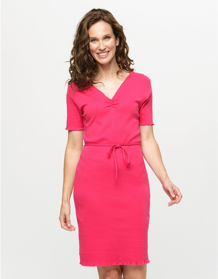 Robe fuchsia 100% coton