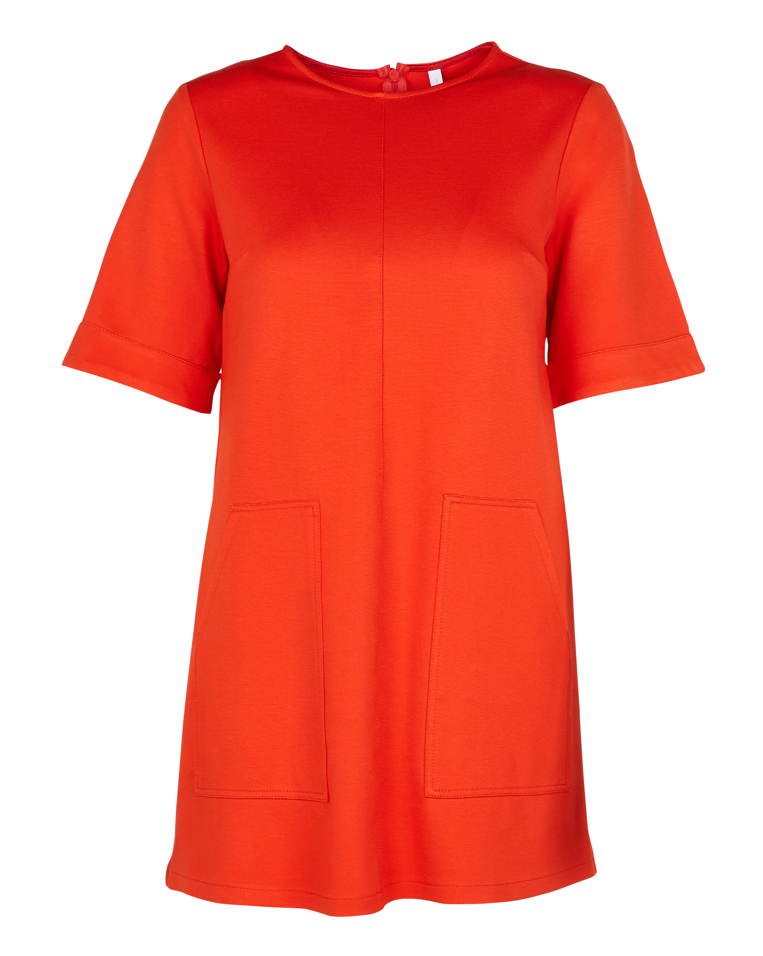 Robe courte col rond| Rose