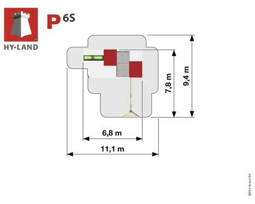 Hyland Project 6S houten speeltoren met zandbak, klimwand, dubbele schommel, glijbaan, groen