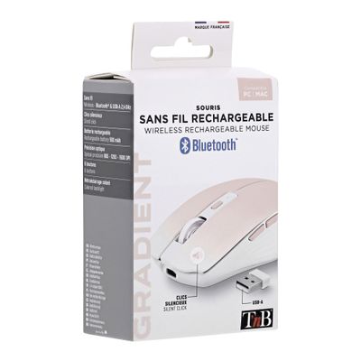 TNB Dual Connect Gradient - Souris sans fil - rechargeable - rose