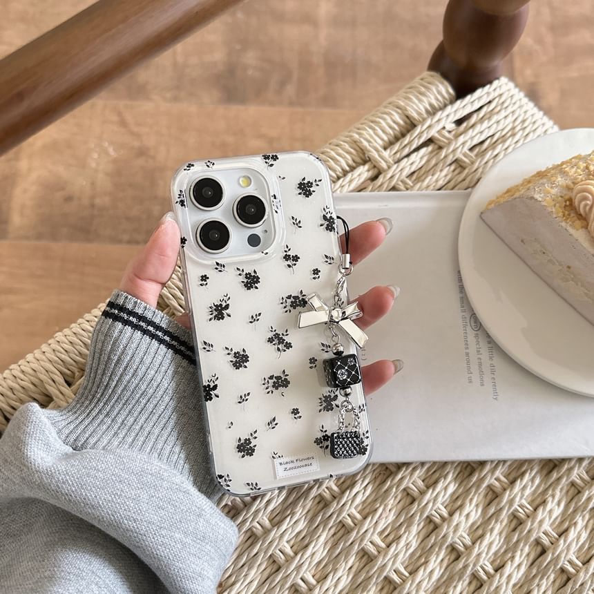 Elliure - Bloemen telefoonhoesje / Charm / Set - iPhone 16 Pro Max / 16 Pro / 16 Plus / 16 / 15 Pro Max / 15 Pro / 15 Plus / 15 / 14 Pro Max / 14 Pro / 14 Plus / 14 / 13 Pro Max / 13 Pro / 13