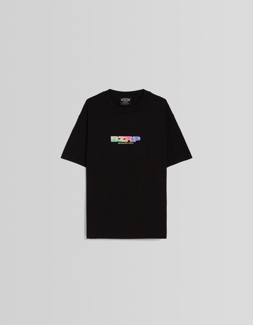 Camiseta boxy fit com estampa BERSHKA ft. BIZARRAP