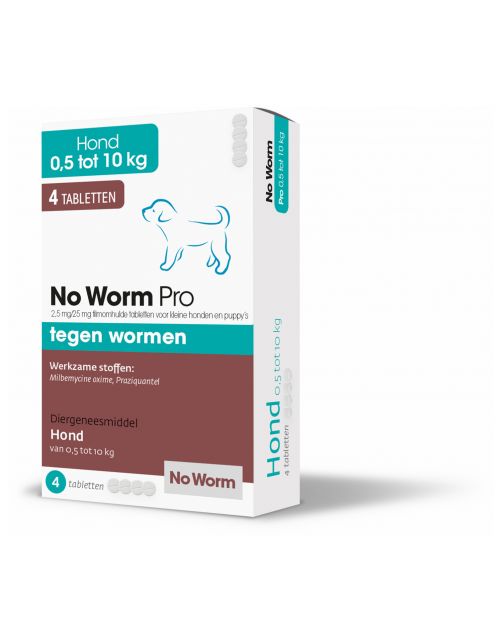 No Worm Pro Kleine Hond & Puppy - Anti wormenmiddel - 4 tab Vanaf 0.5 Kg - Vanaf 2 Weken