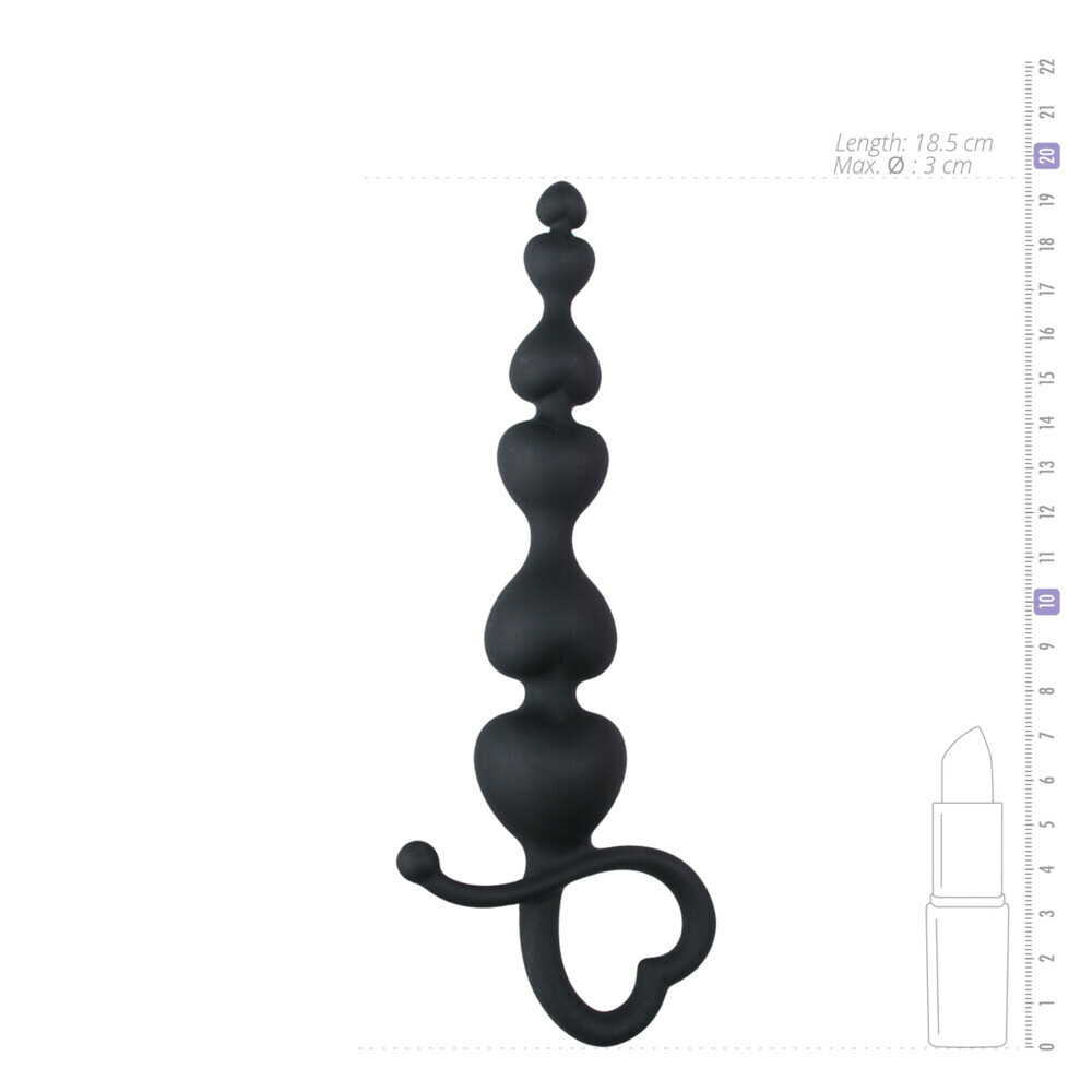 Easytoys Anaal Kralen met Hartje Zwart
