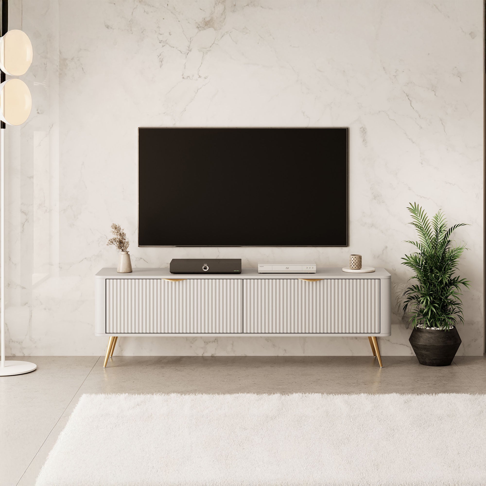 Lima - TV-Meubel - Beige - 163x38x51 cm