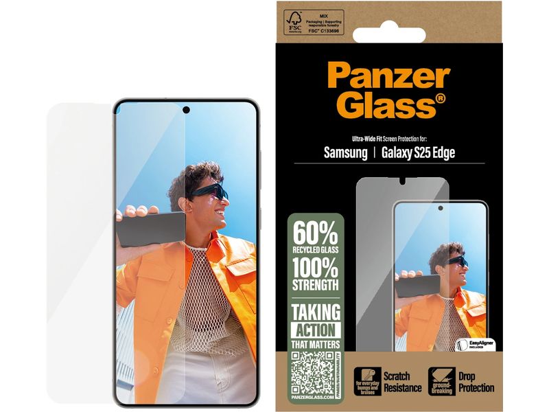 Panzerglass Displayschutz Ultra-Wide Fit Displayschutz für das Samsung Galaxy S25 Edge