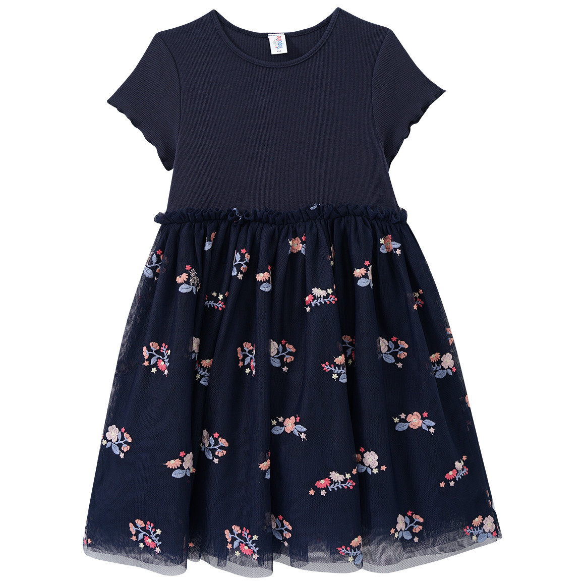 Topolino Festliches Mädchen Kleid mit Stickerei dunkelblau