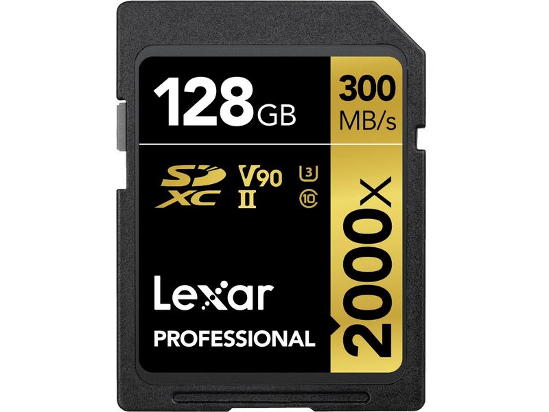 Lexar SDXC-Karte Professional 2000x GOLD Series 128 GB SDXC-Karte für professionelle Nutzer