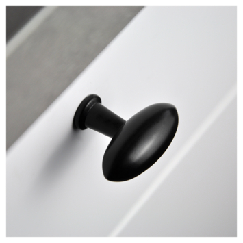 Knop Fleur zwart 38mm