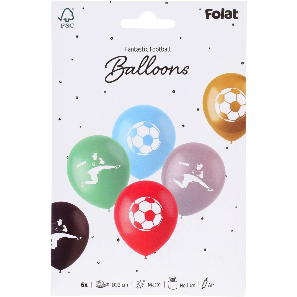 Voetbal Ballonnen Gekleurd 33cm 6st