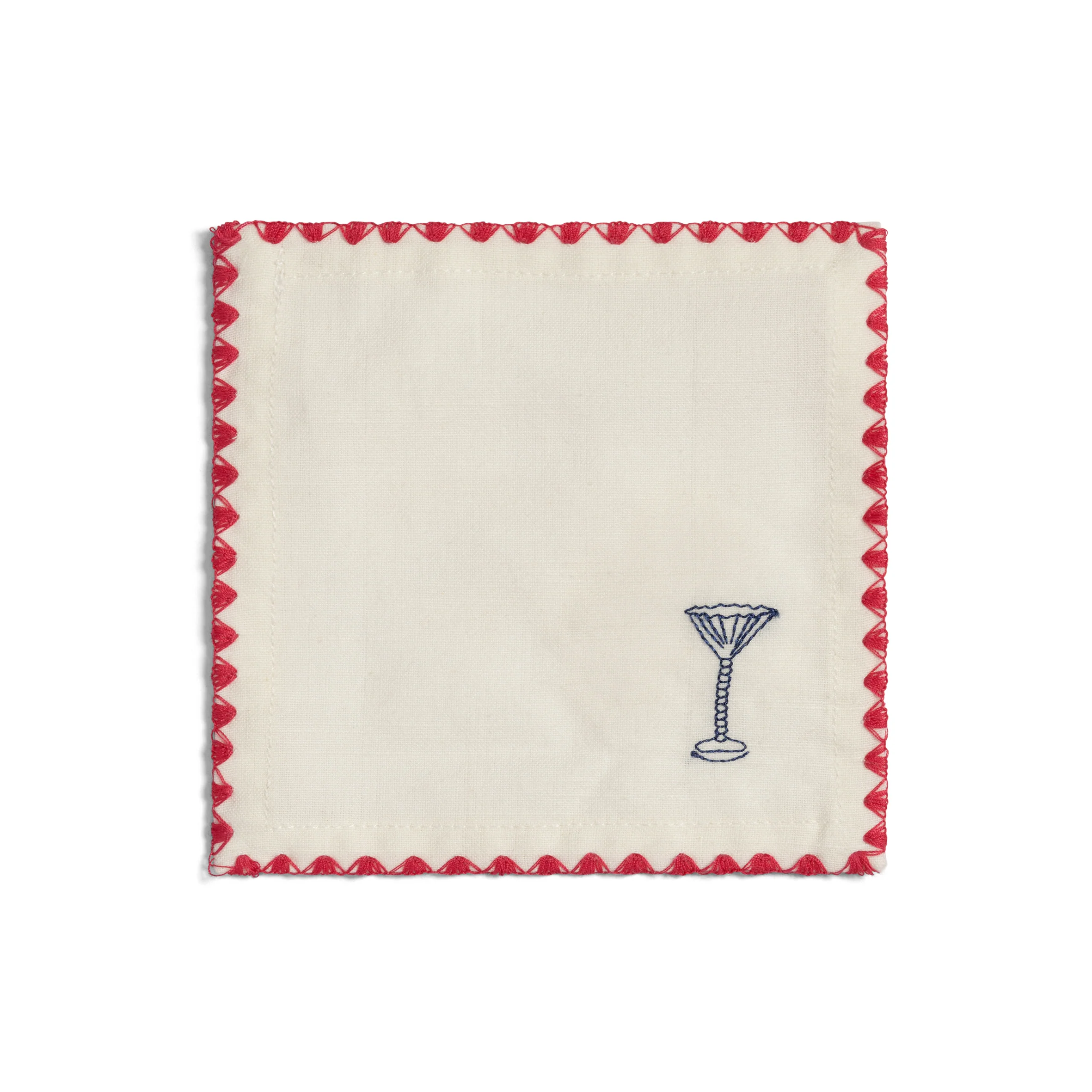 &Klevering  Cocktail zigzag servietter - sæt med 4