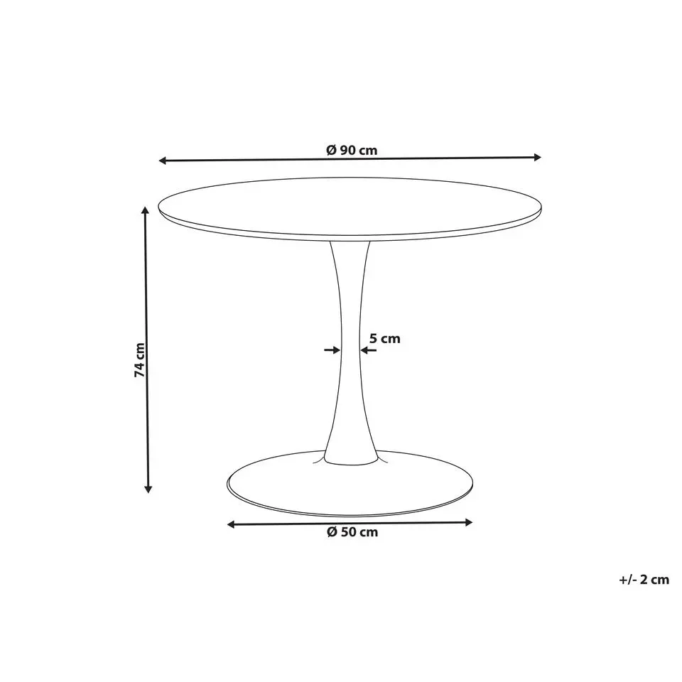 BOCA - Ronde eettafel - Zwart/Goud - 90 cm - MDF