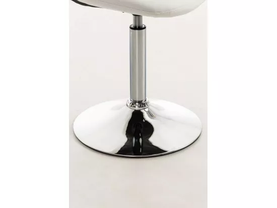 Chaise de bureau - Similicuir & Métal chromé - Blanc - Emil