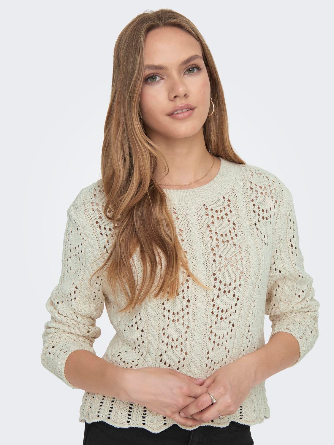 ONLCANDY Strickpullover Ecru