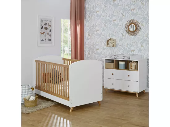 Chambre complète bébé 70x140 cm panneaux de fibres bois KOMBU