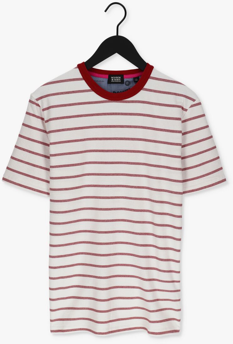 SCOTCH & SODA rode scotch & soda t-shirt waffle jersey breton t-shirt