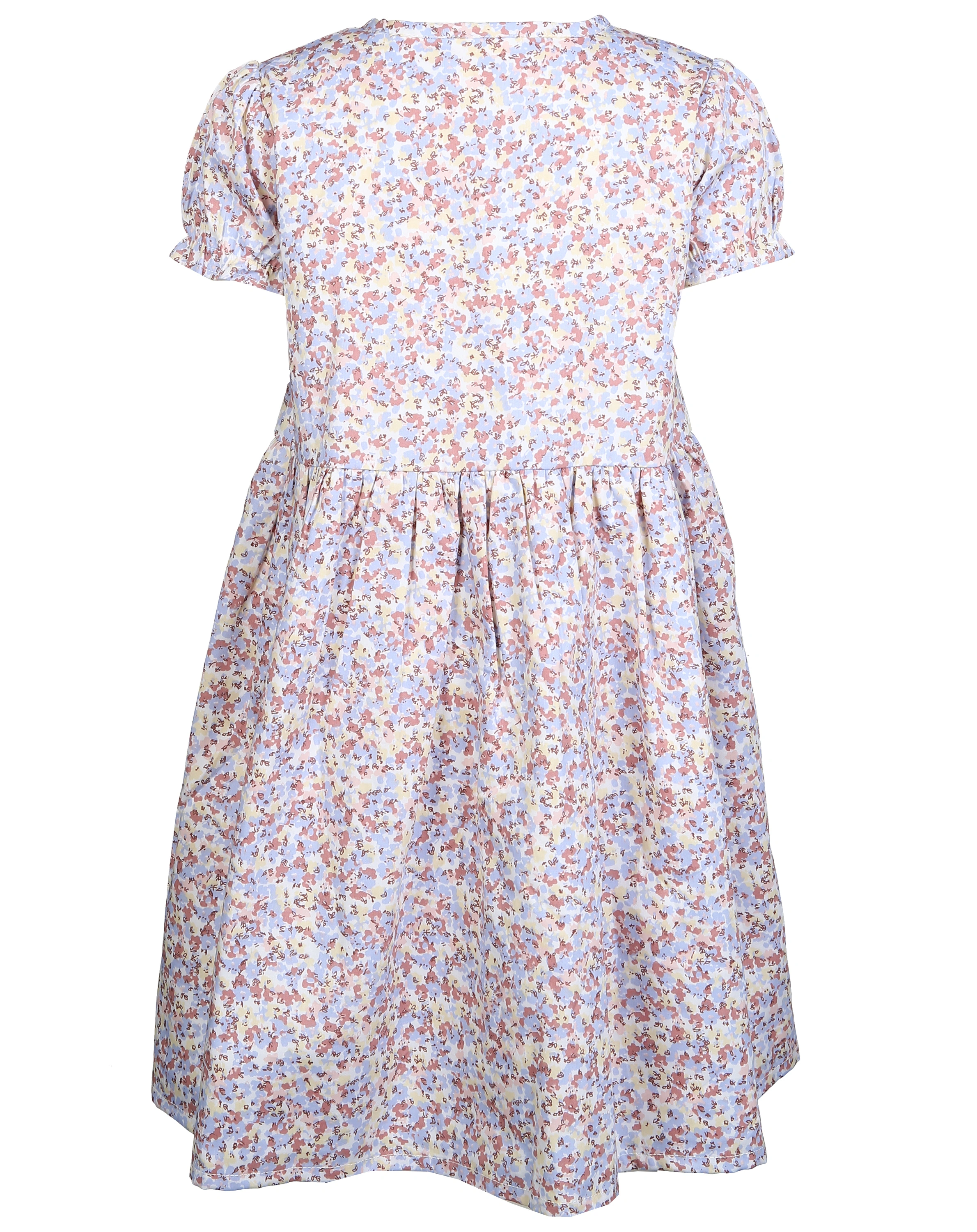 Kurzarmkleid FLOWERS AOP in eggnog