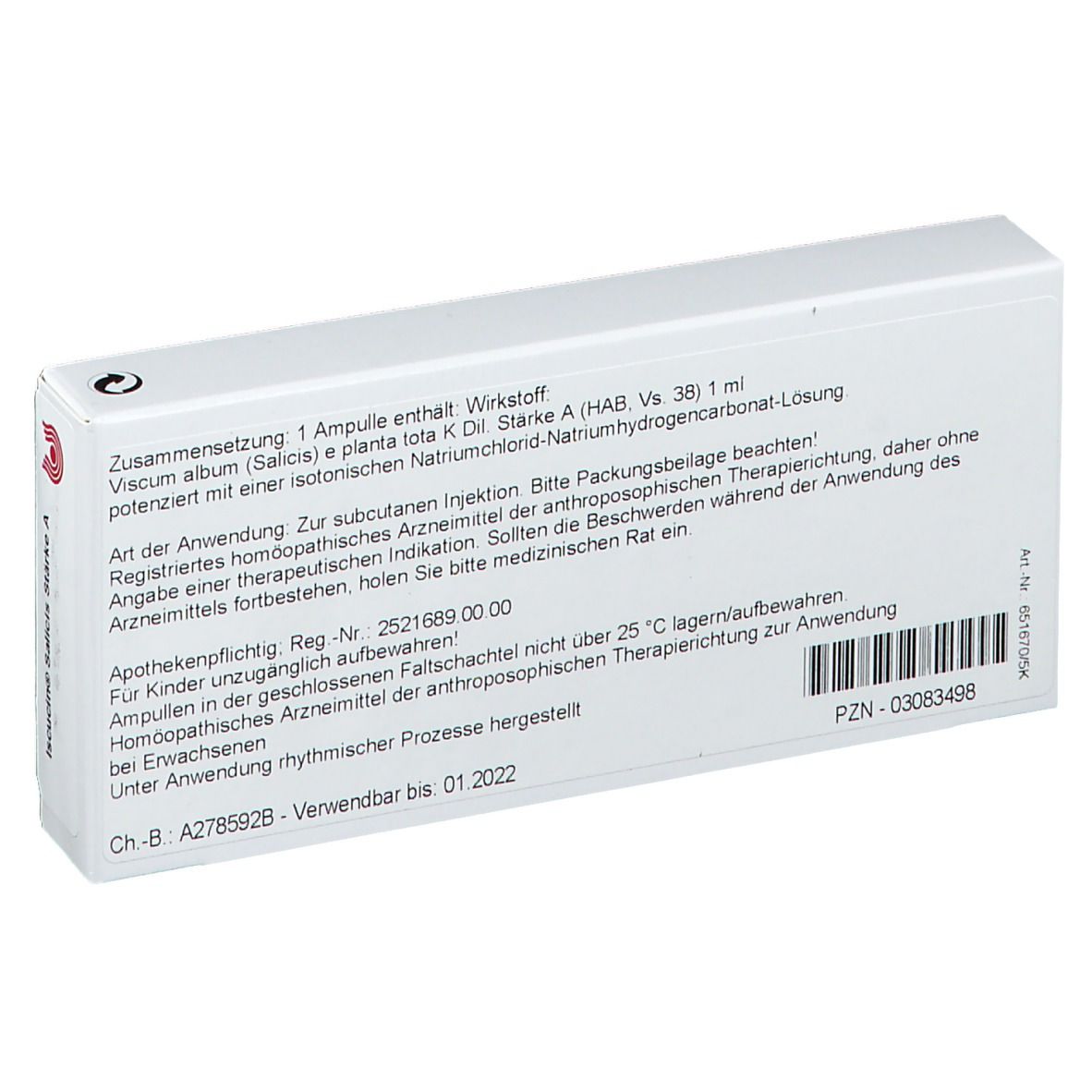 WALA® Iscucin Salicis Stärke A Ampullen