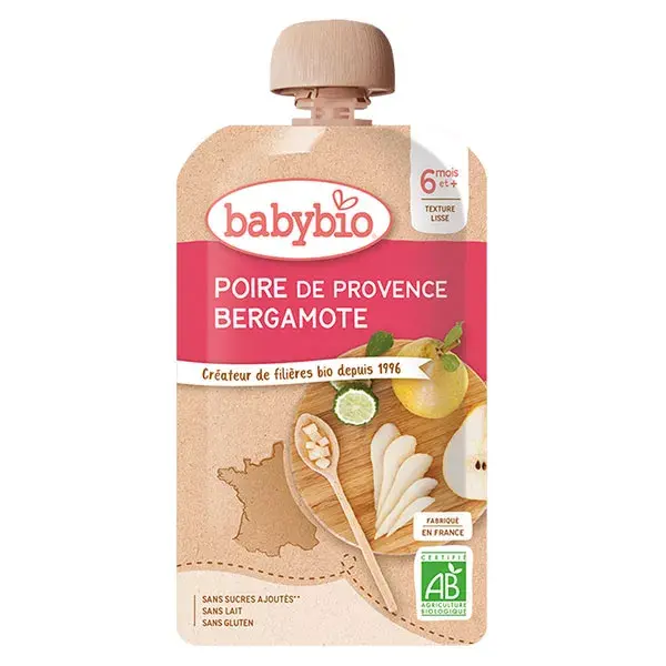 Sachê Babybio Fruits Pera Bergamota +6m Orgânico 120g