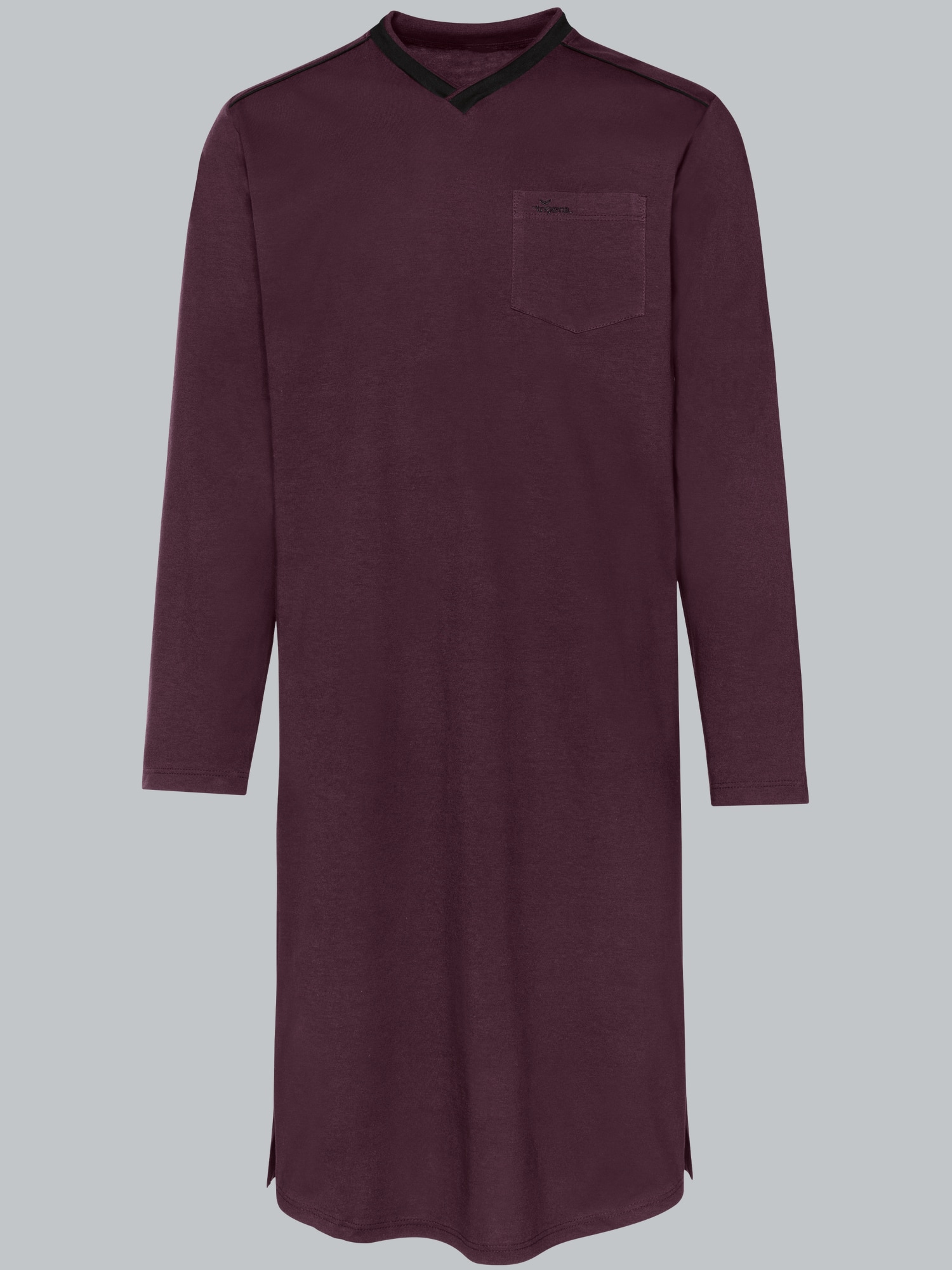 Herren-Nachthemd aus Biobaumwolle (kbA) Aubergine-C2C