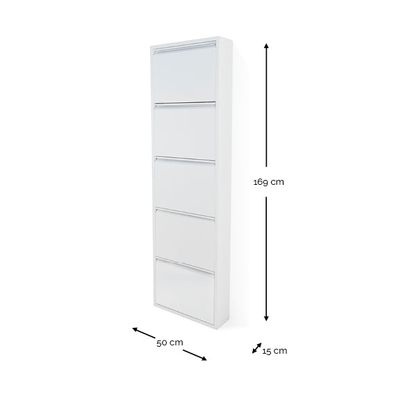 Spinder Design Billy 5 Schoenenkast - Wit