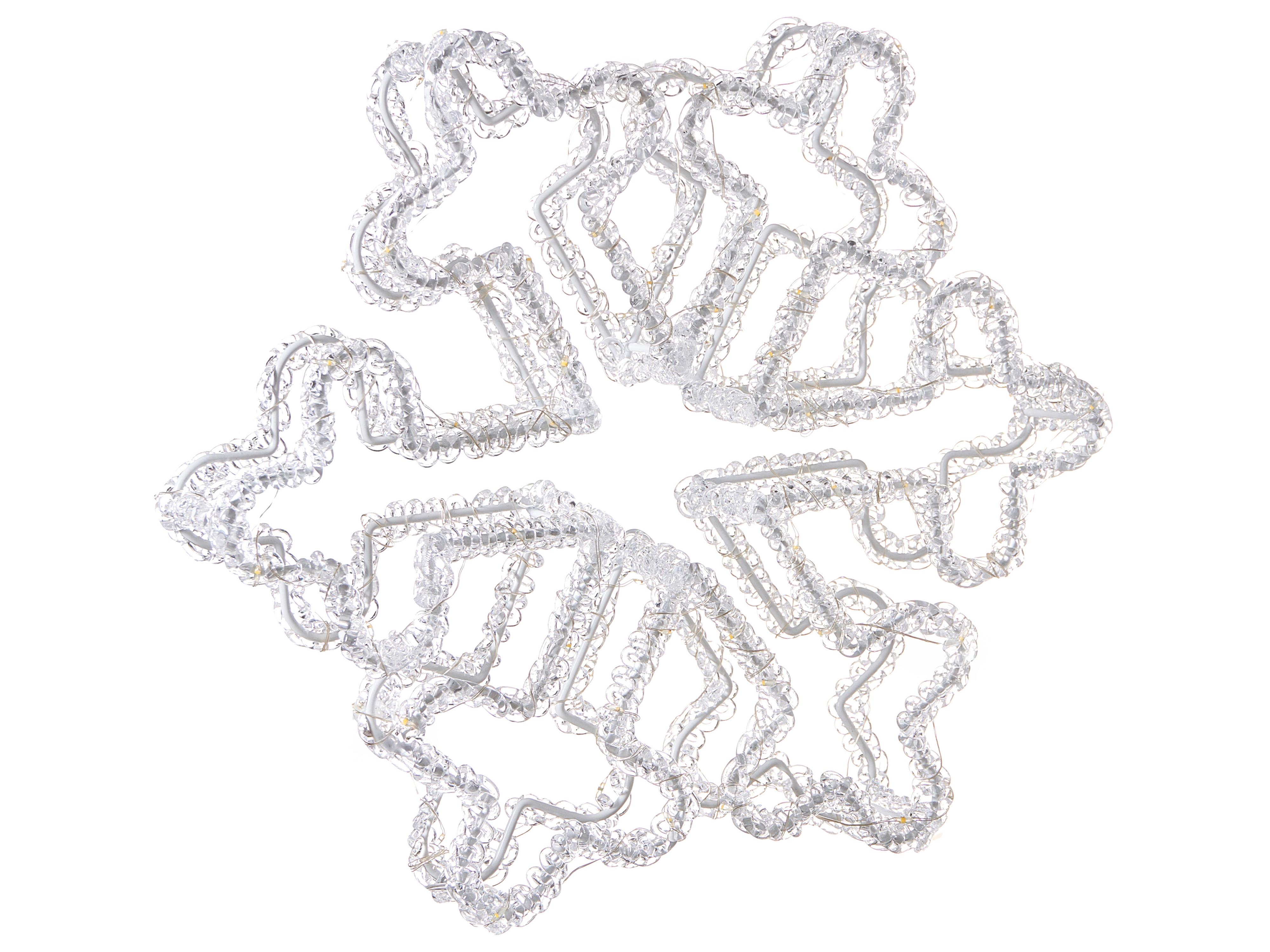 Buitendecoratie LED SILVERAN Sneeuwvlok 28 cm Wit