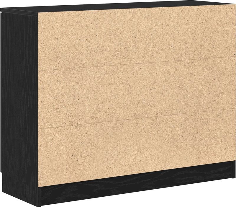 vidaXL - Dressoir - Zwart - Bewerkt Hout - 3 Deuren