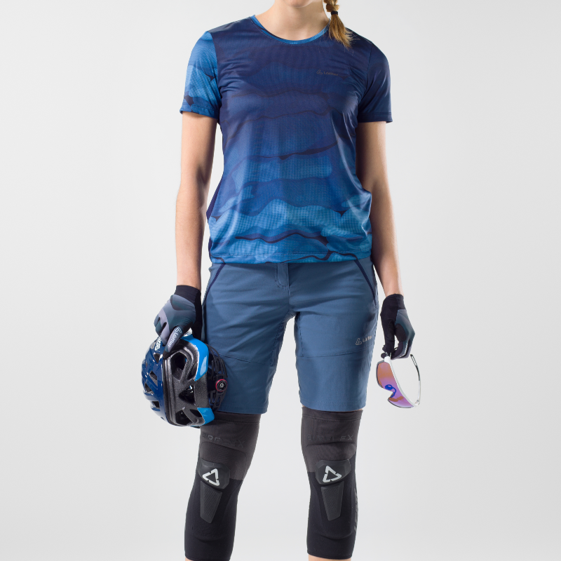 Loeffler EVO-E CSL Vintigo blauwe korte damesfietsbroek