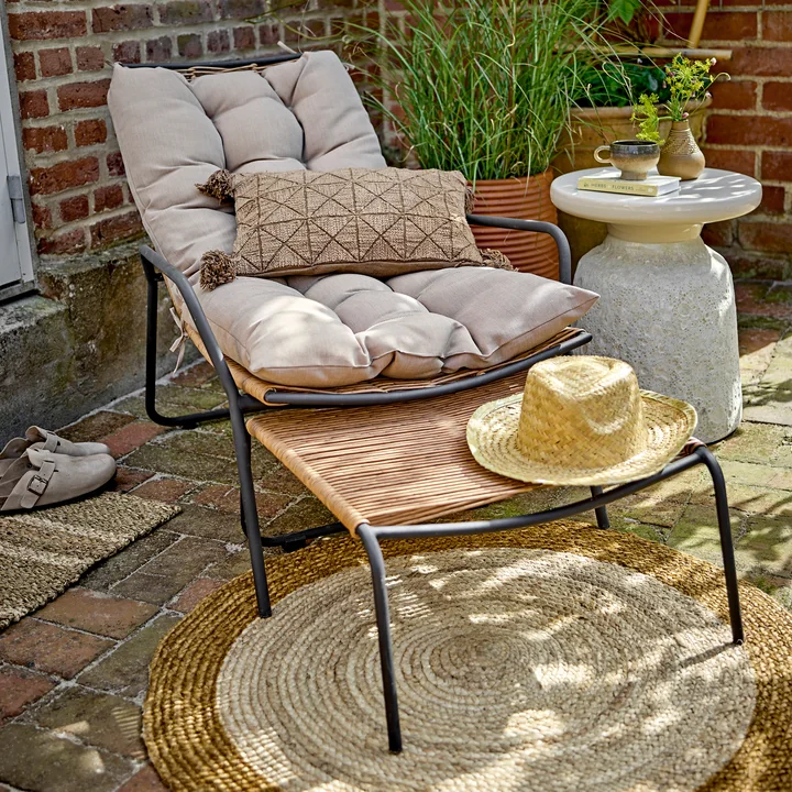 Bloomingville - Boel Liegestuhl mit Hocker, natur