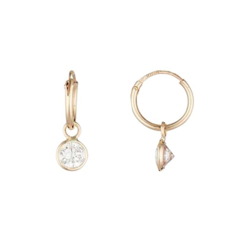 Boucles d'oreilles Or jaune  et zirconium